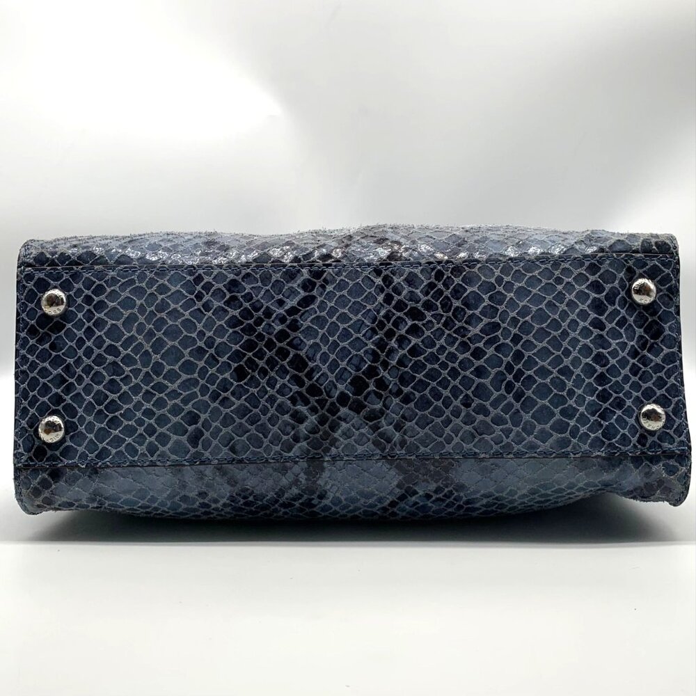 Michael Kors Blue Suede Python Embossed Hamilton … - image 5